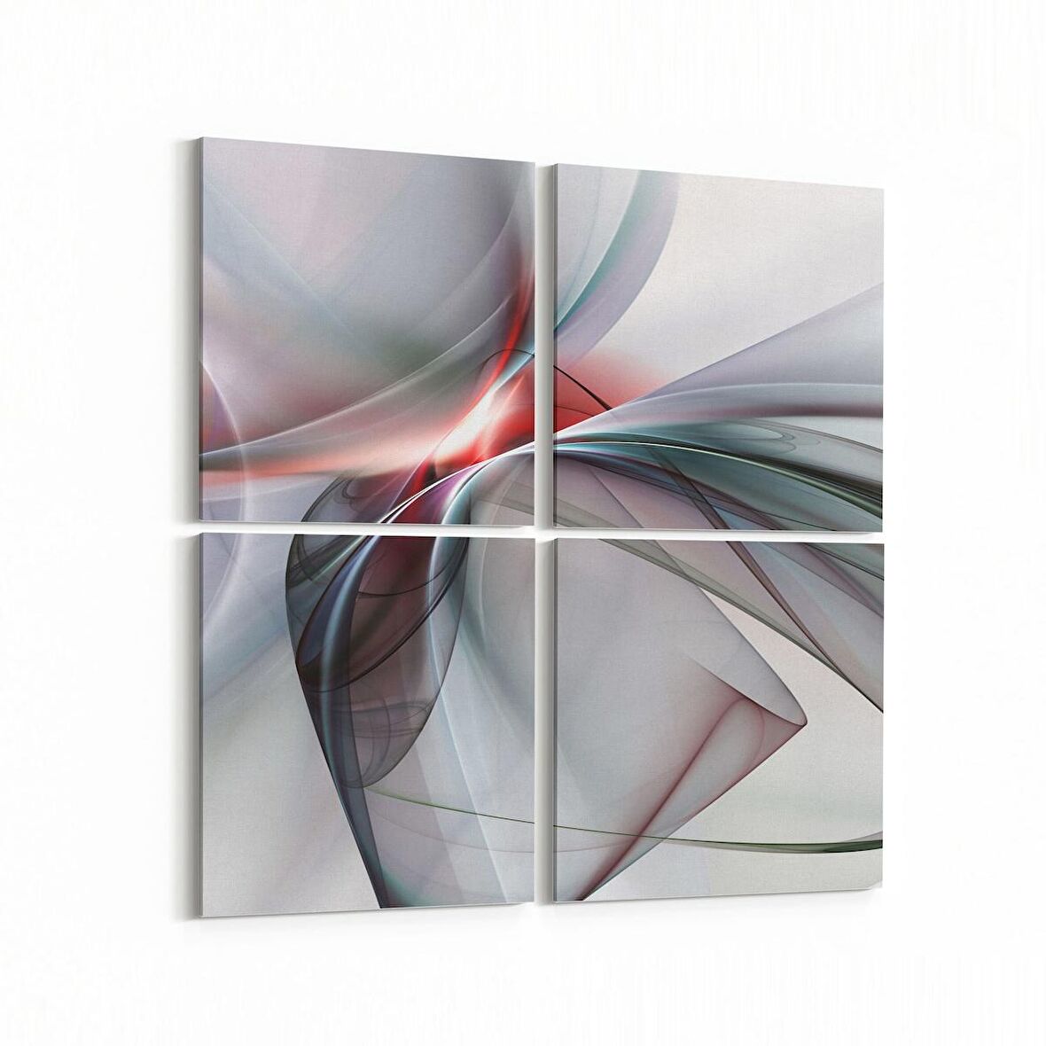 Olla 10200K4 Abstract Görsel Kare 4'lü Kanvas Tablo (Ölçü: 65X65)