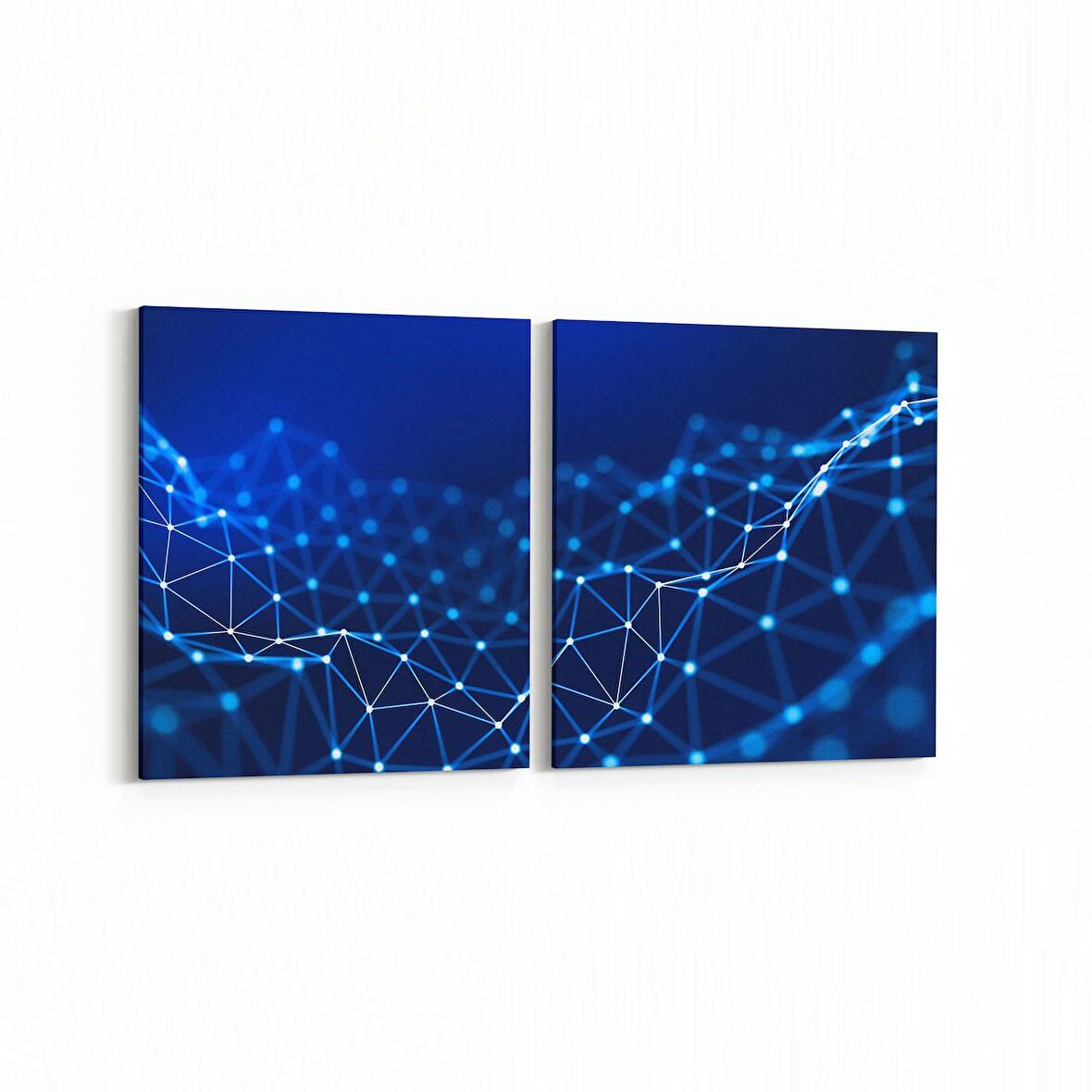 Olla 10398K2Y Abstract Görsel Kare 2'li Yatay Kanvas Tablo (Ölçü: 145X70)