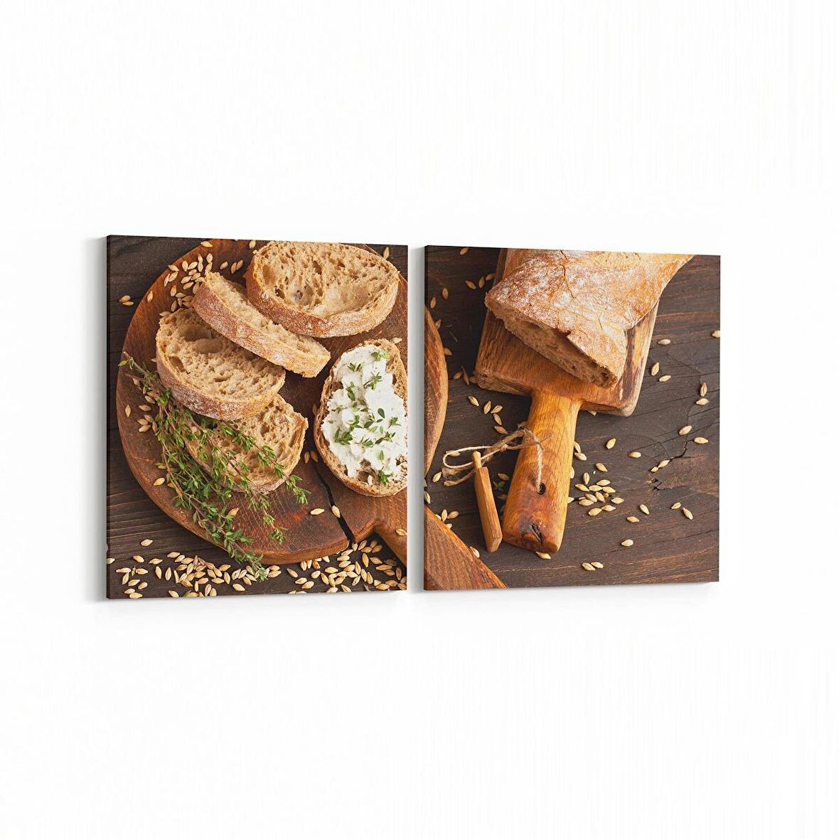 Olla 15046K2Y Gıda Görseli Kare 2'li Yatay Kanvas Tablo (Ölçü: 145X70)