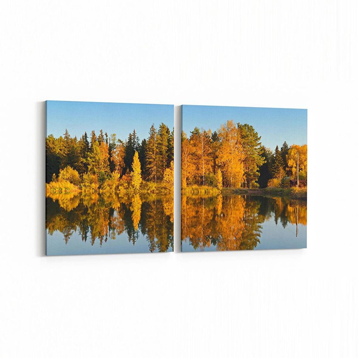 Olla 13200K2Y Doğa / Manzara Görseli Kare 2'li Yatay Kanvas Tablo (Ölçü: 85X40)