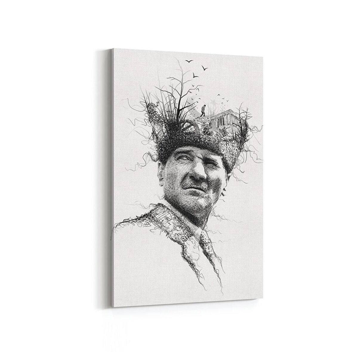 Olla 12405D Mustafa Kemal Atatürk Dikey Kanvas Tablo (Ölçü: 100X150)