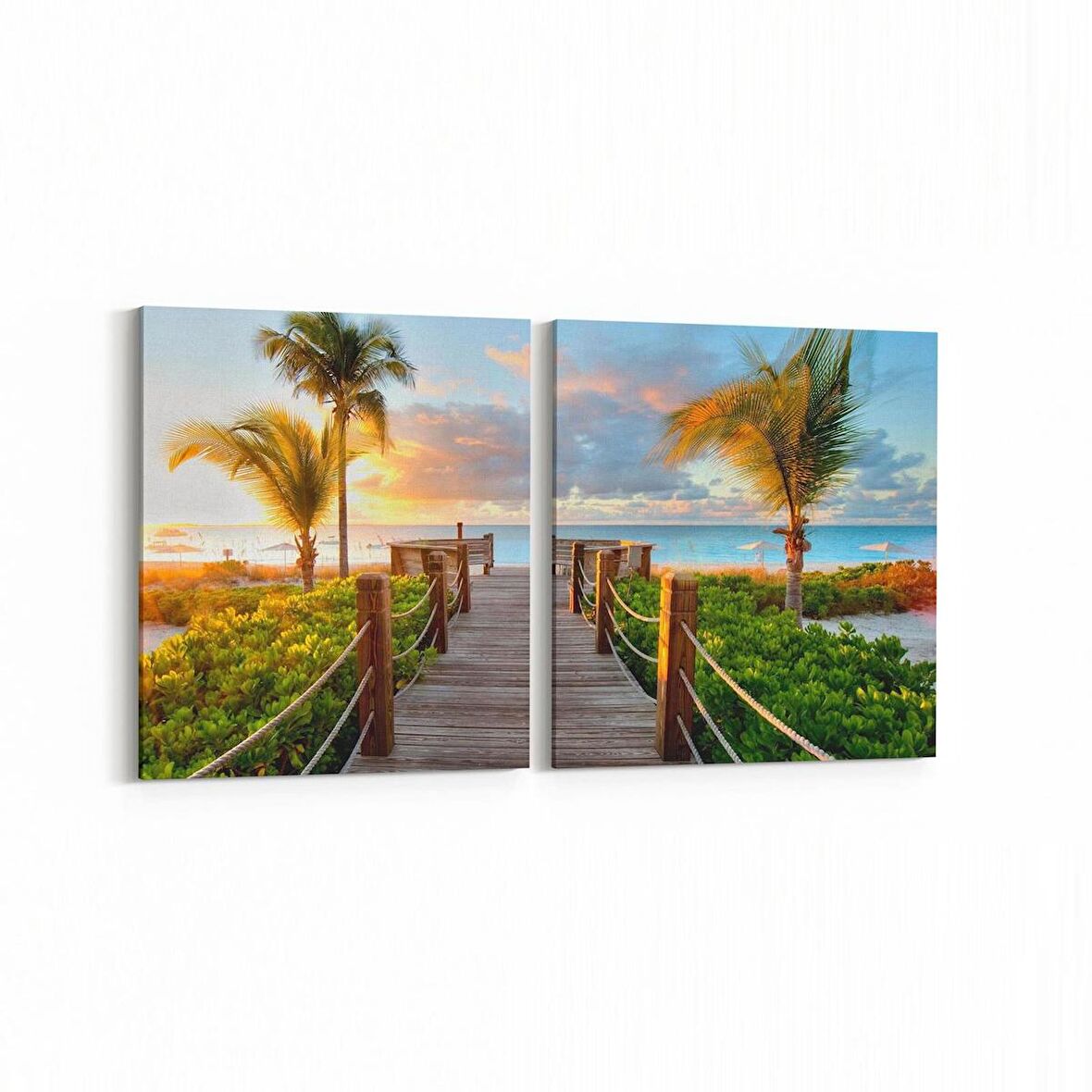 Olla 13580K2Y Doğa / Manzara Görseli Kare 2'li Yatay Kanvas Tablo (Ölçü: 85X40)