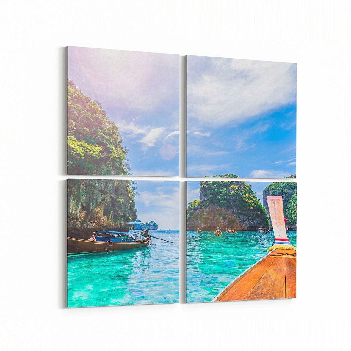 Olla 13161K4 Doğa / Manzara Görseli Kare 4'lü Kanvas Tablo (Ölçü: 145X145)