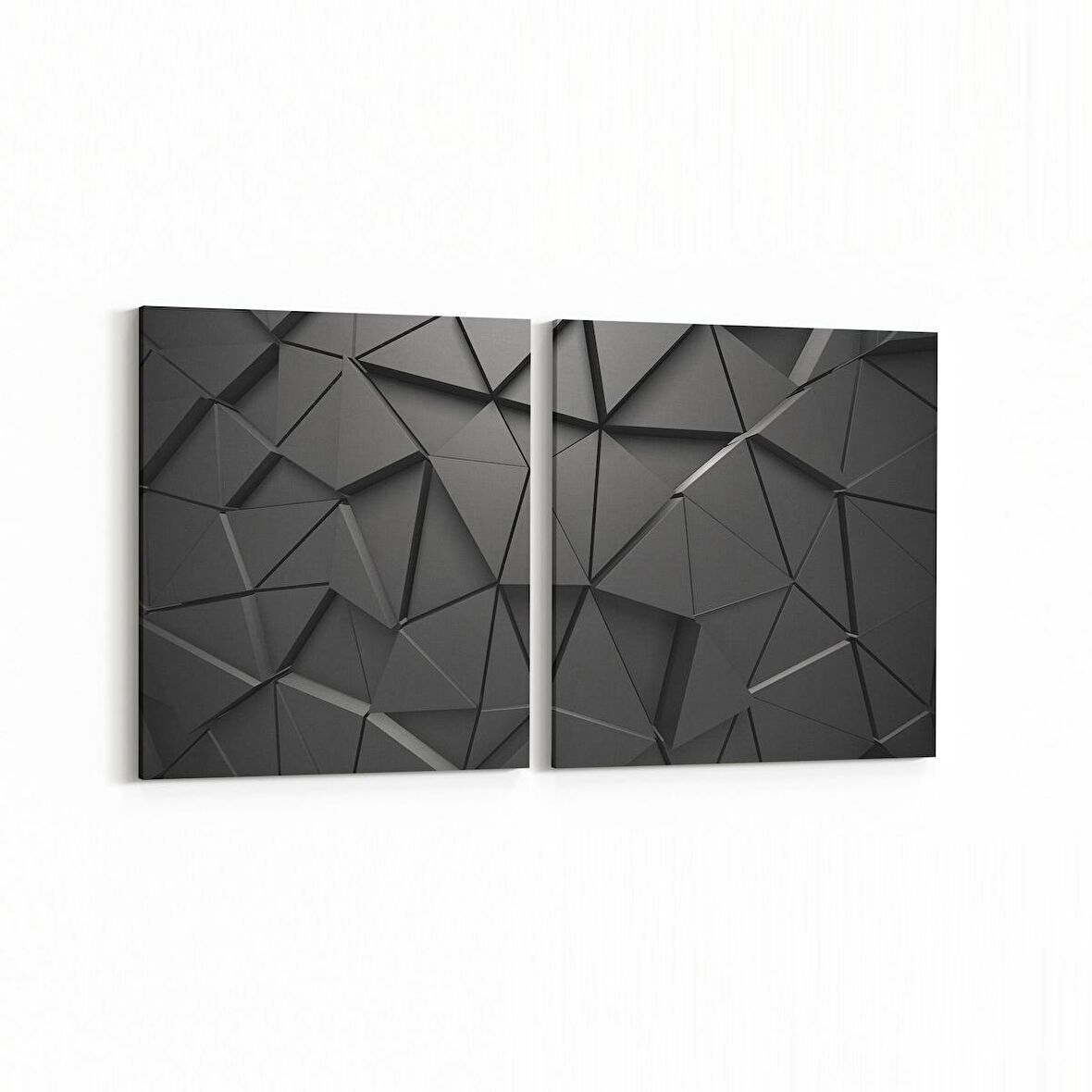 Olla 10041K2Y Abstract 3 Boyut Görsel Kare 2'li Yatay Kanvas Tablo (Ölçü: 125X60)