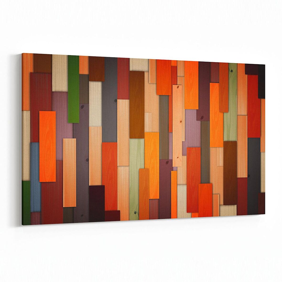 Olla 12047Y Ahşap Desen Görseli Yatay Kanvas Tablo (Ölçü: 70X50)