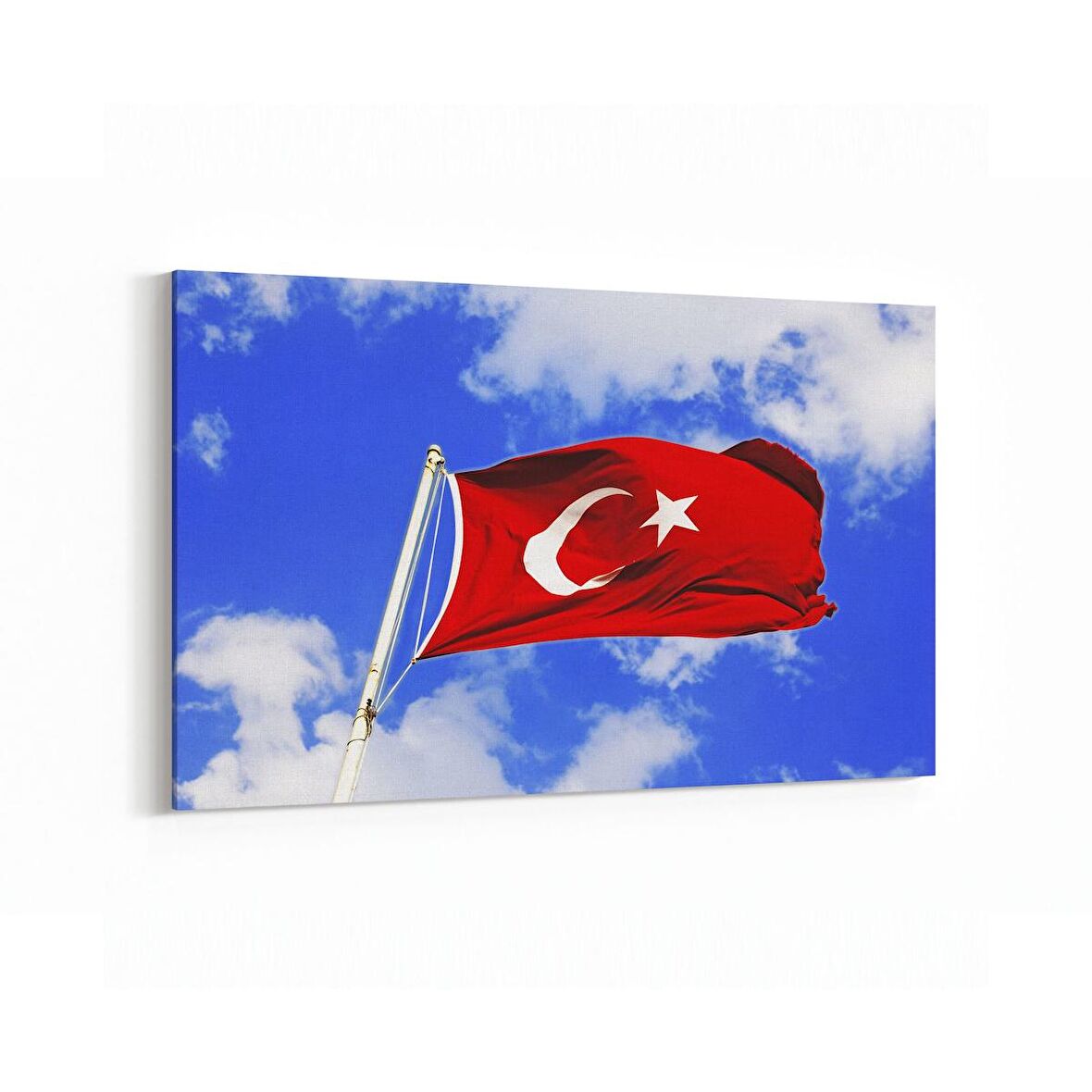 Olla 17552Y Türk Bayrağı Görseli Yatay Kanvas Tablo (Ölçü: 120X80)