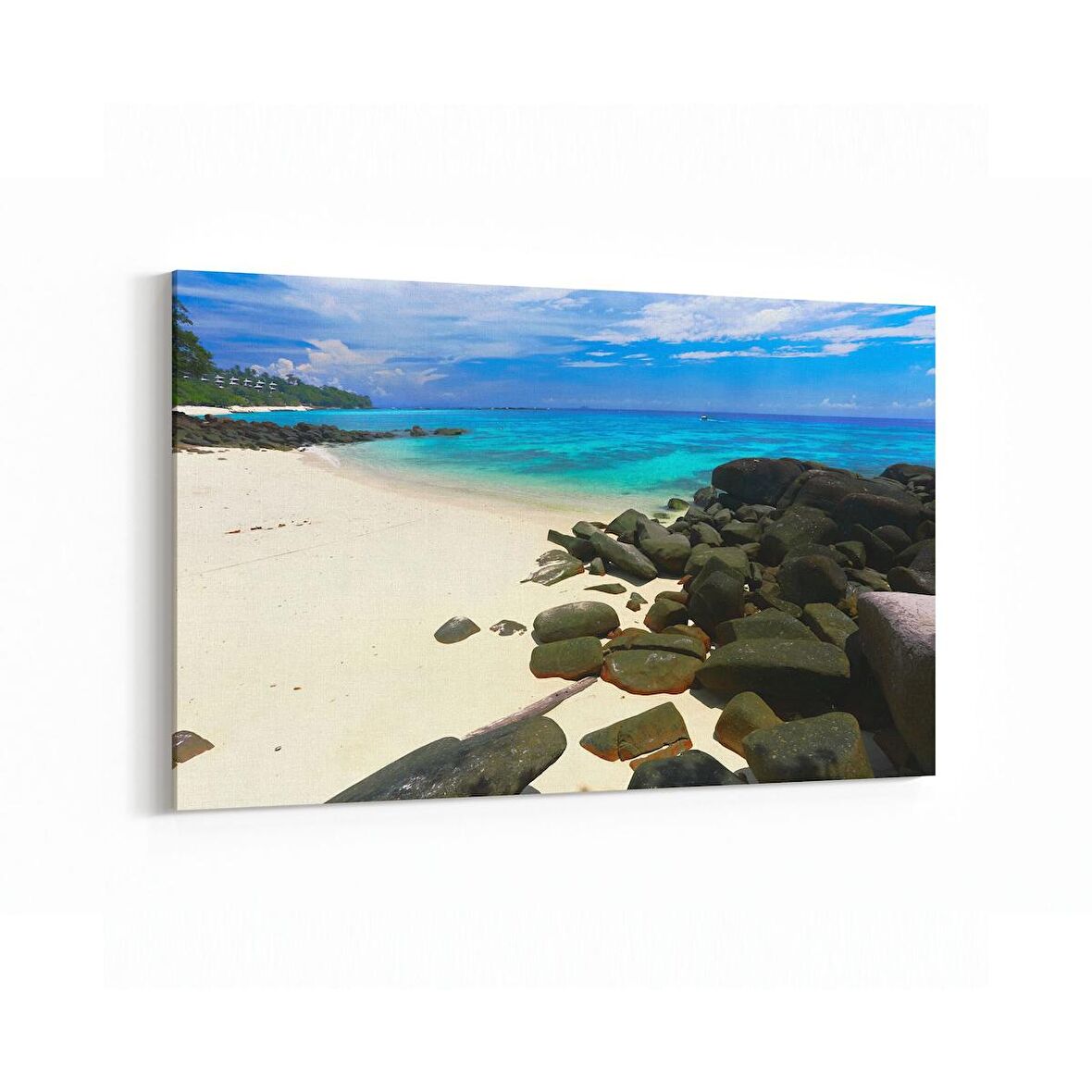Olla 16493Y Kumsal / Sahil Görseli Yatay Kanvas Tablo (Ölçü: 120X80)