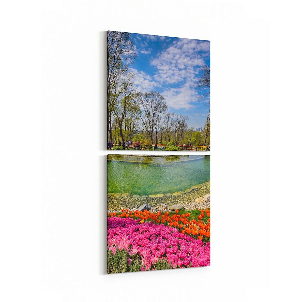 Olla 14296K2D Doğa / Manzara Görseli Kare 2'li Dikey Kanvas Tablo (Ölçü: 30X65)