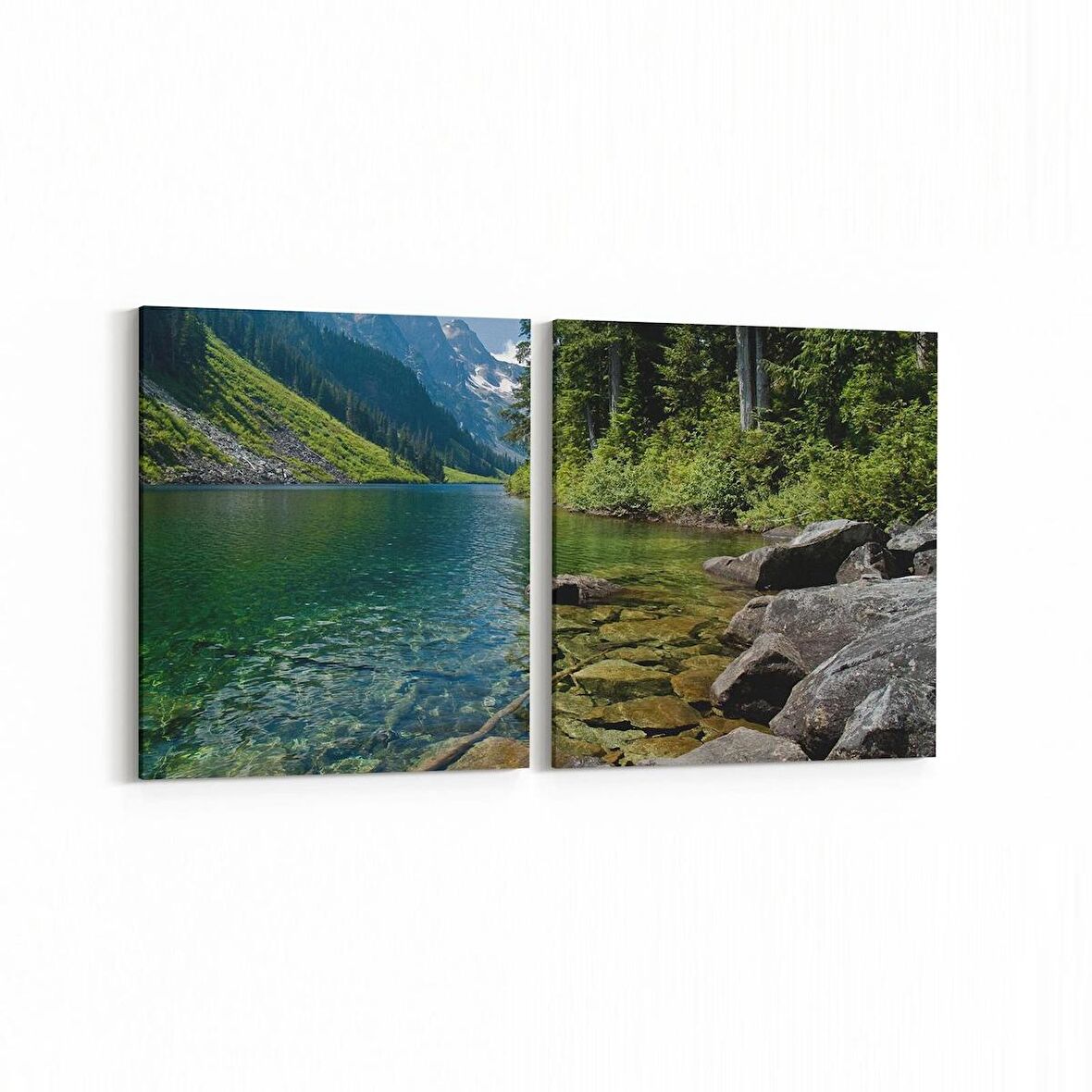 Olla 14081K2Y Doğa / Manzara Görseli Kare 2'li Yatay Kanvas Tablo (Ölçü: 145X70)