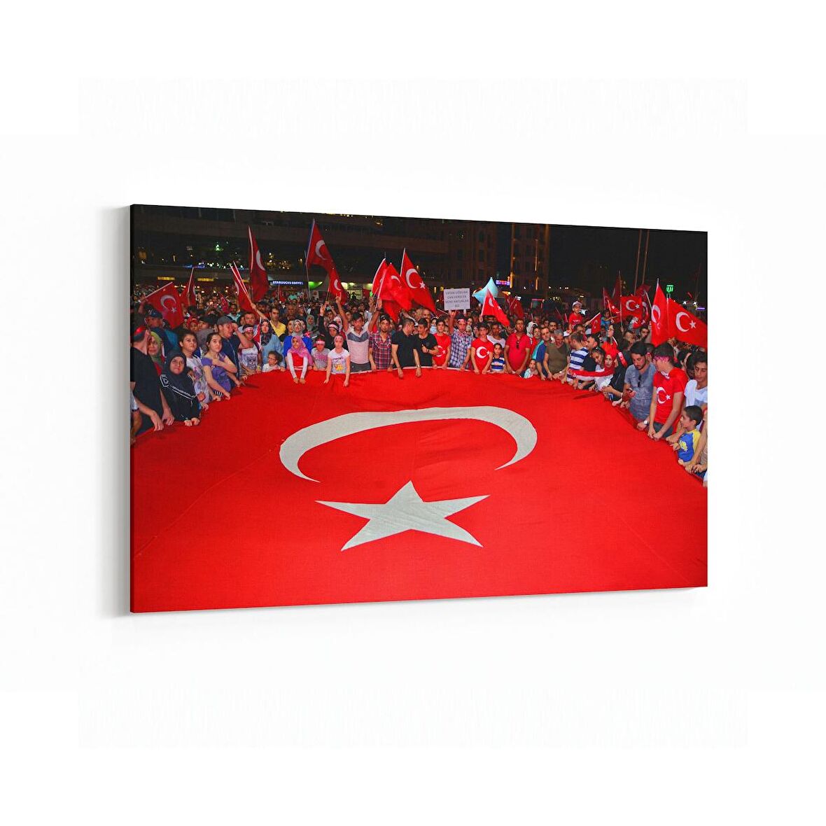 Olla 17566Y Türk Bayrağı Görseli Yatay Kanvas Tablo (Ölçü: 100X70)