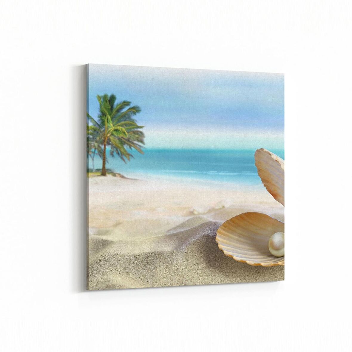 Olla 16612K Kumsal / Sahil Görseli Kare Kanvas Tablo (Ölçü: 30X30)