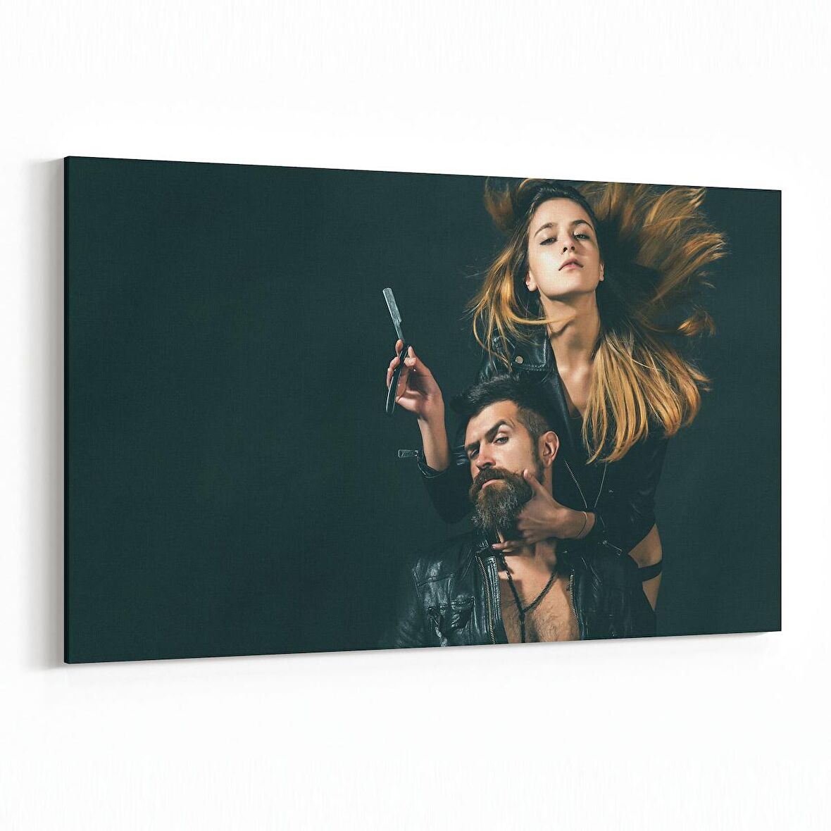 Olla 16300Y Kuaför / Berber Görseli Yatay Kanvas Tablo (Ölçü: 30X20)