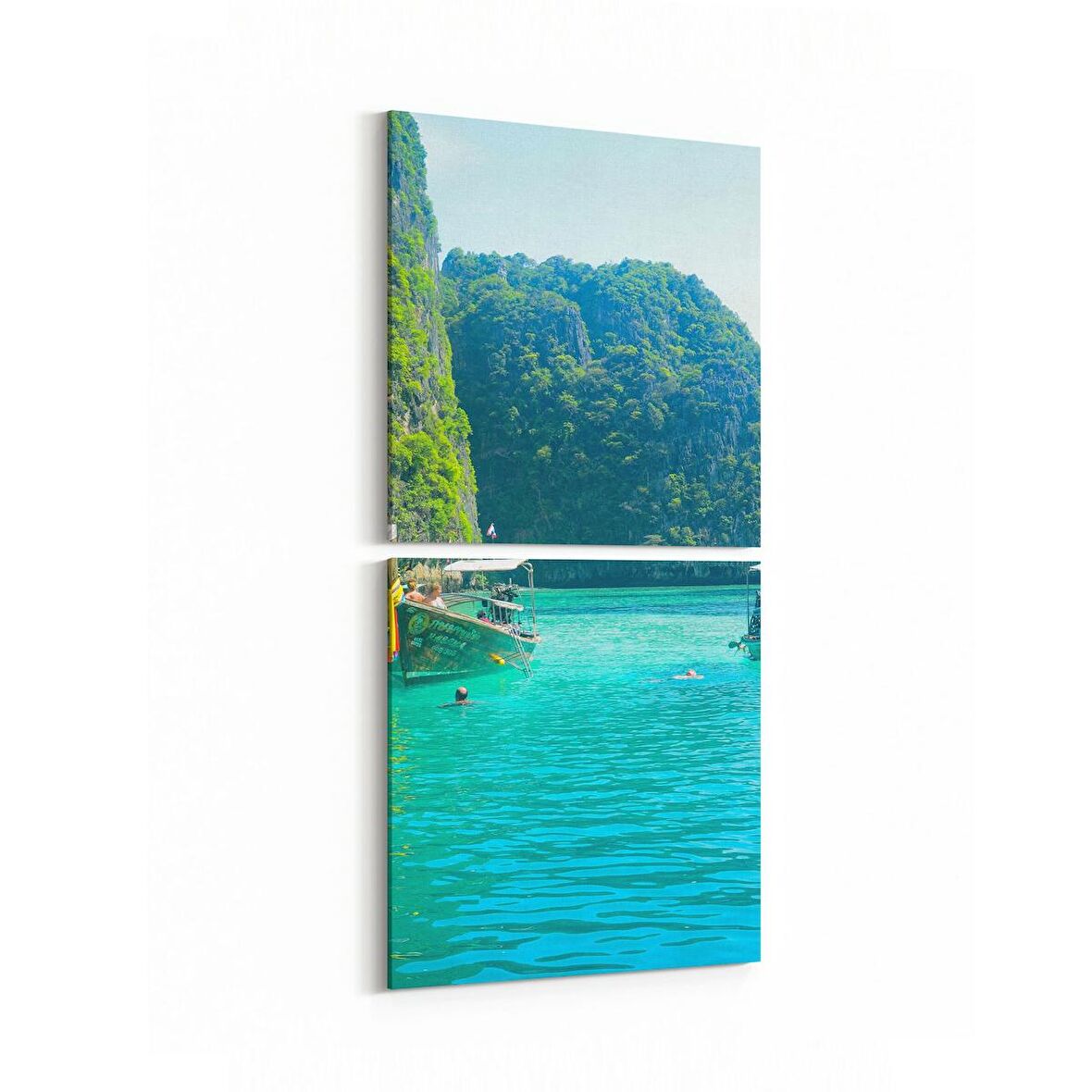 Olla 13422K2D Doğa / Manzara Görseli Kare 2'li Dikey Kanvas Tablo (Ölçü: 30X65)