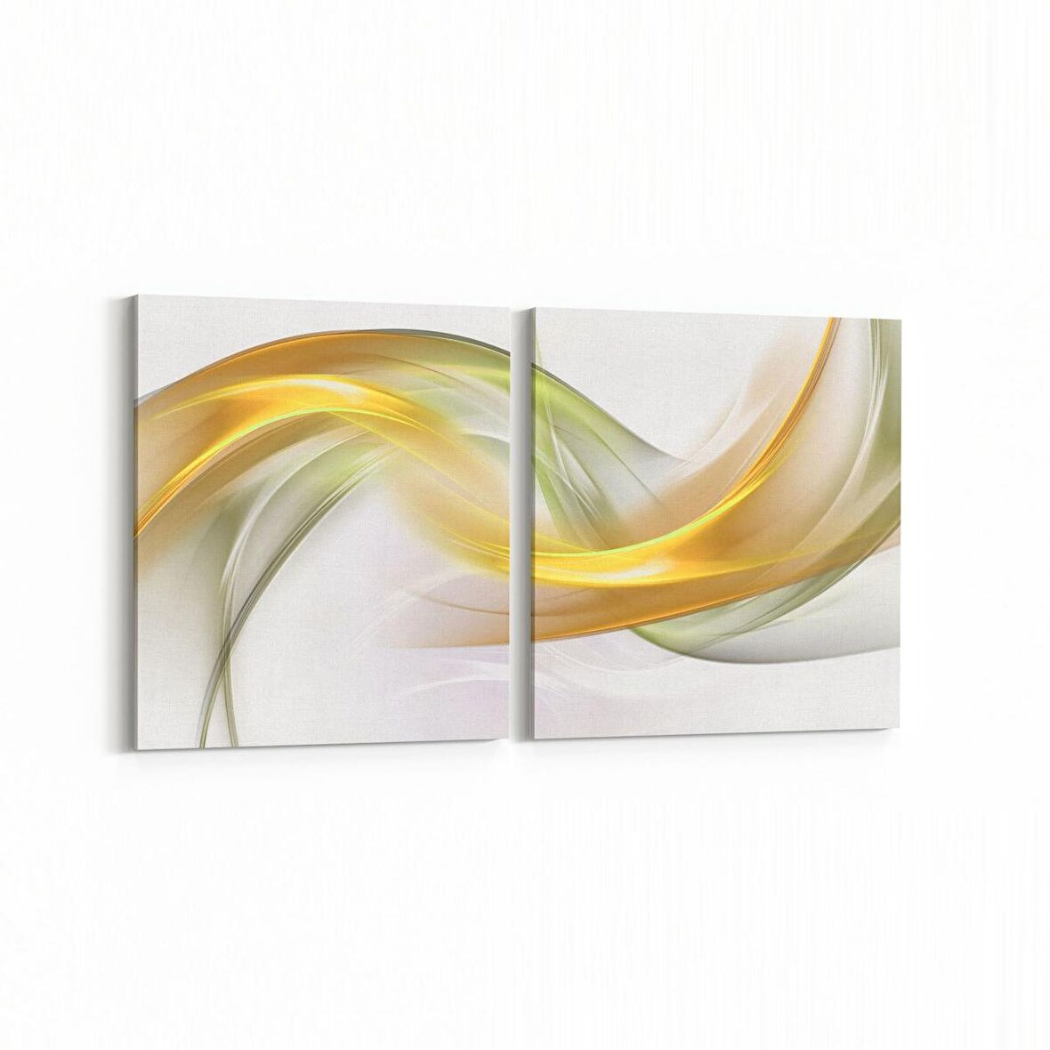 Olla 10067K2Y Abstract Görsel Kare 2'li Yatay Kanvas Tablo (Ölçü: 125X60)