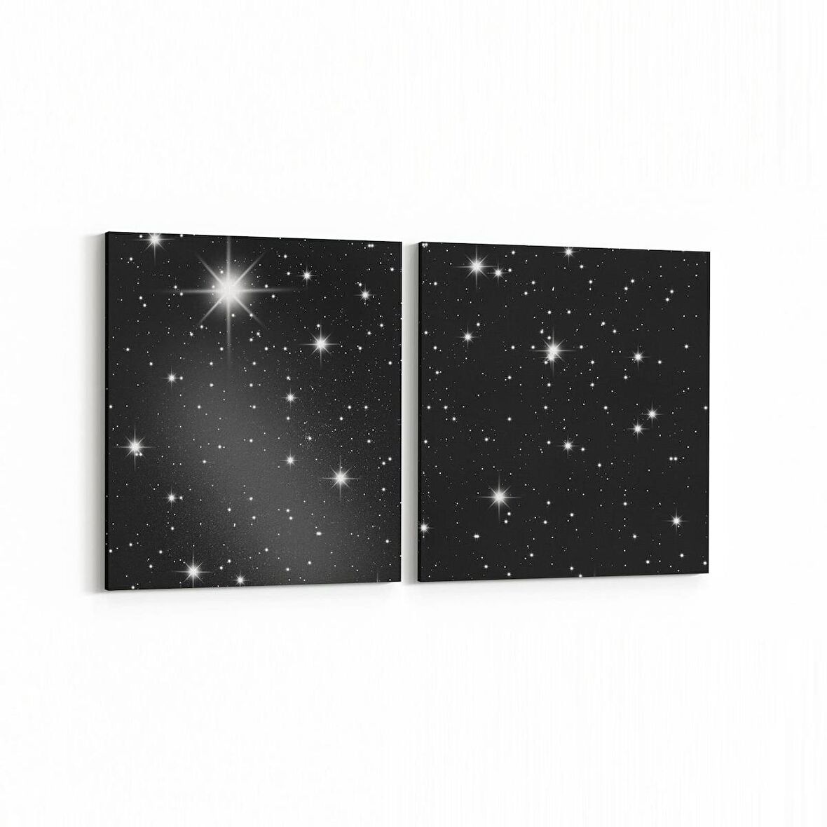Olla 14684K2Y Gece Gökyüzü Görseli Kare 2'li Yatay Kanvas Tablo (Ölçü: 105X50)