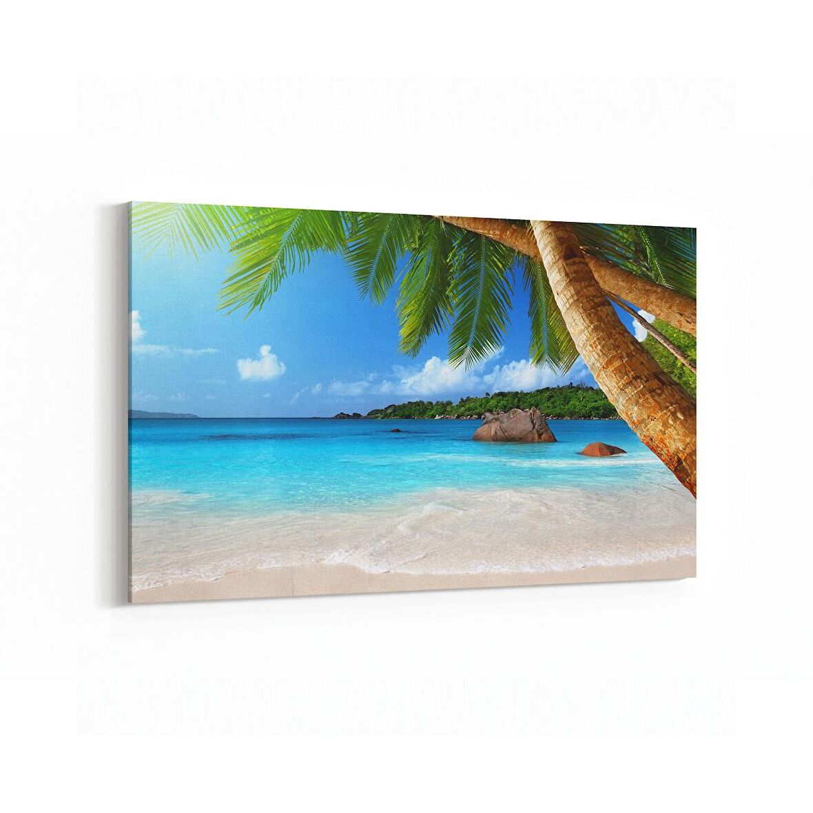 Olla 16392Y Kumsal / Sahil Görseli Yatay Kanvas Tablo (Ölçü: 70X50)