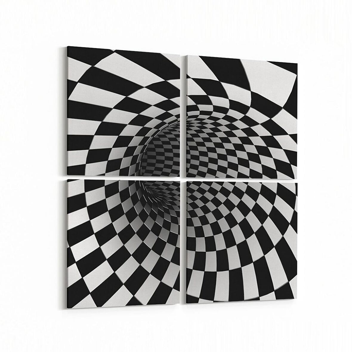 Olla 10219K4 Abstract Girdap Görsel Kare 4'lü Kanvas Tablo (Ölçü: 145X145)