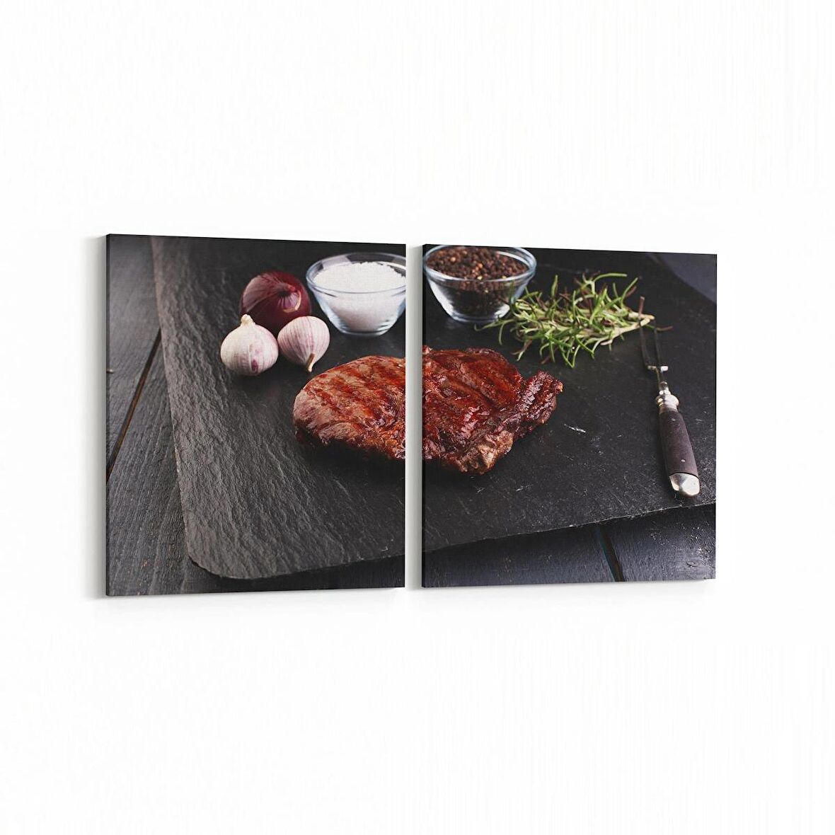 Olla 15256K2Y Gıda Görseli Kare 2'li Yatay Kanvas Tablo (Ölçü: 125X60)