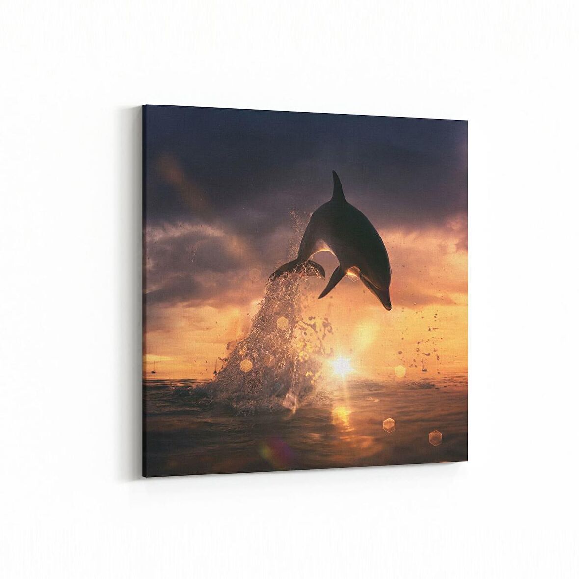 Olla 15969K Günbatımı Görseli Kare Kanvas Tablo (Ölçü: 25X25)