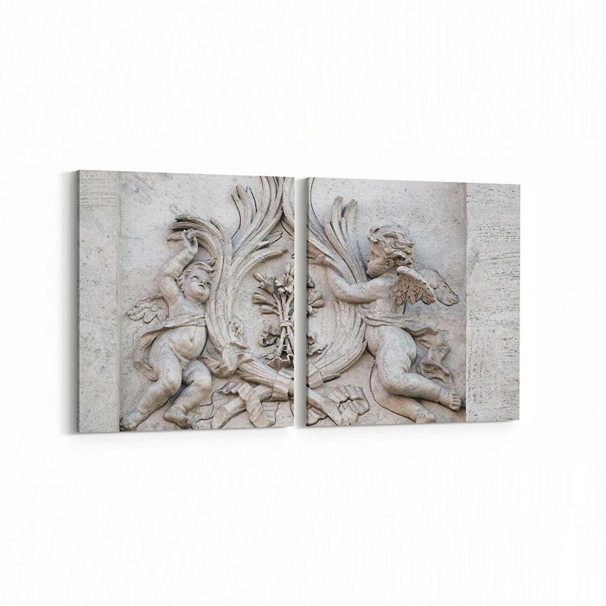 Olla 16284K2Y Heykel / Sanat Görseli Kare 2'li Yatay Kanvas Tablo (Ölçü: 125X60)