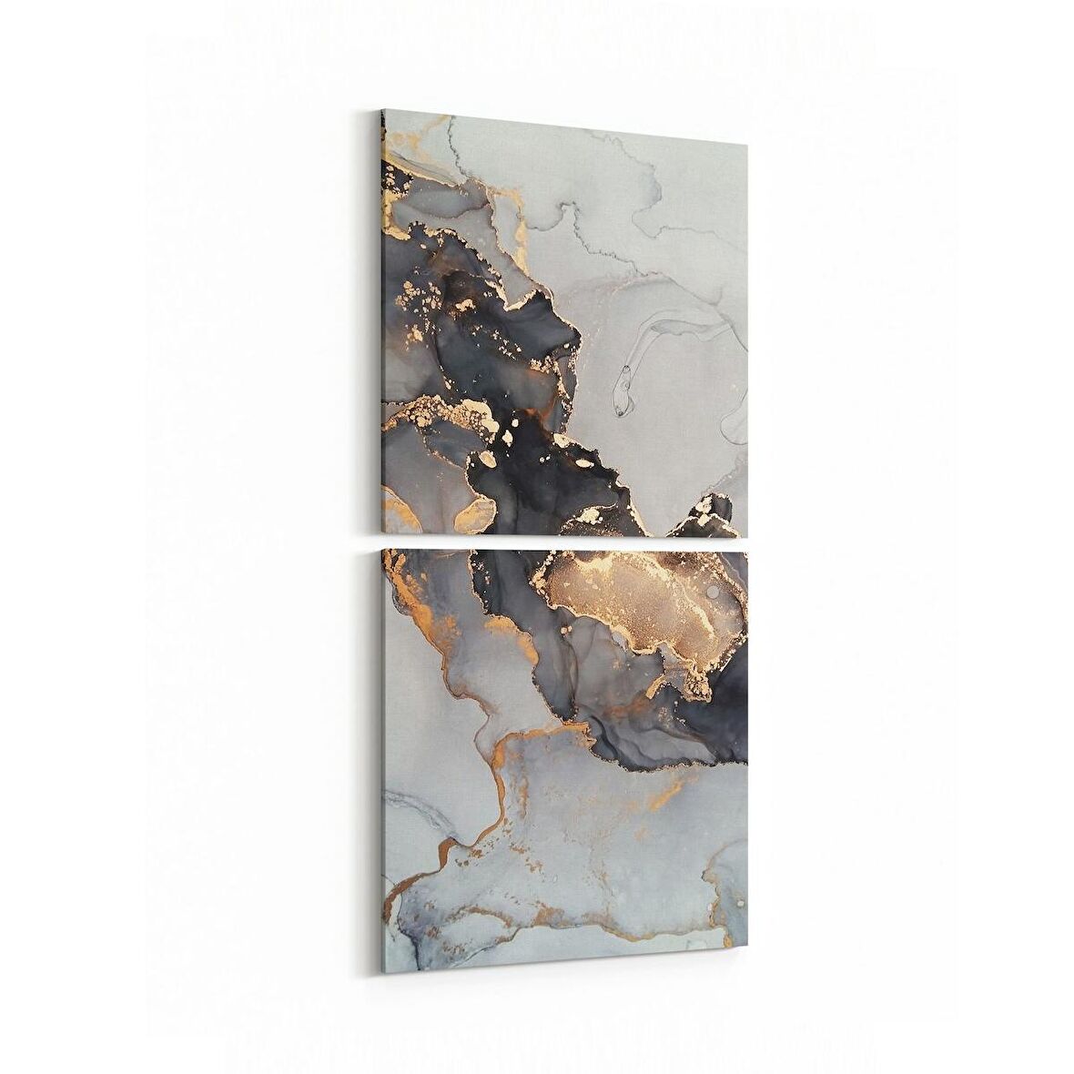 Olla 16679K2D Mermer Desen Görsel Kare 2'li Dikey Kanvas Tablo (Ölçü: 30X65)