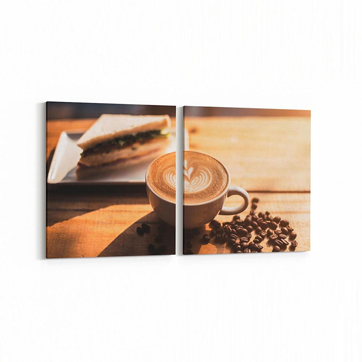 Olla 15047K2Y Gıda Görseli Kare 2'li Yatay Kanvas Tablo (Ölçü: 125X60)