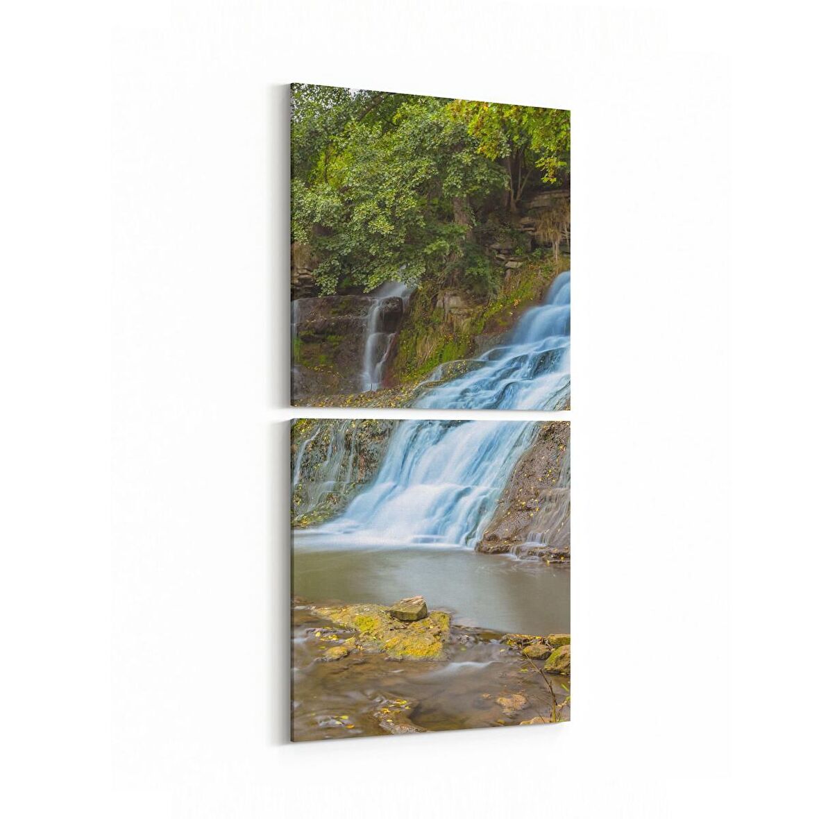 Olla 14151K2D Doğa / Manzara Görseli Kare 2'li Dikey Kanvas Tablo (Ölçü: 30X65)