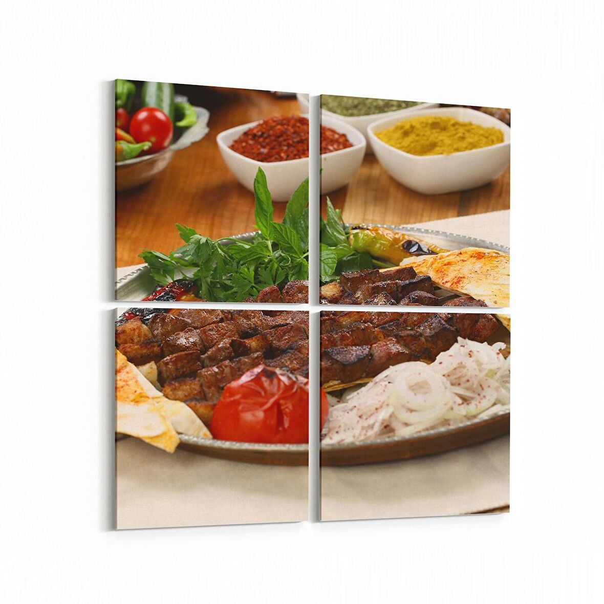 Olla 15063K4 Gıda Görseli Kare 4'lü Kanvas Tablo (Ölçü: 105X105)