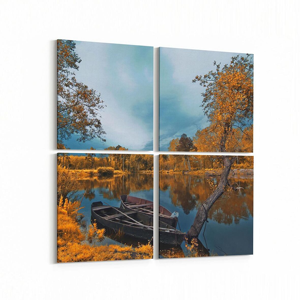 Olla 13192K4 Doğa / Manzara Görseli Kare 4'lü Kanvas Tablo (Ölçü: 145X145)