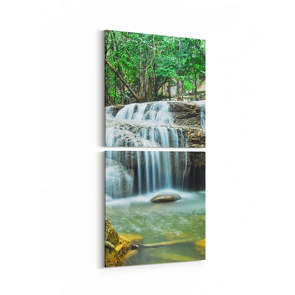 Olla 14601K2D Doğa / Manzara Görseli Kare 2'li Dikey Kanvas Tablo (Ölçü: 30X65)
