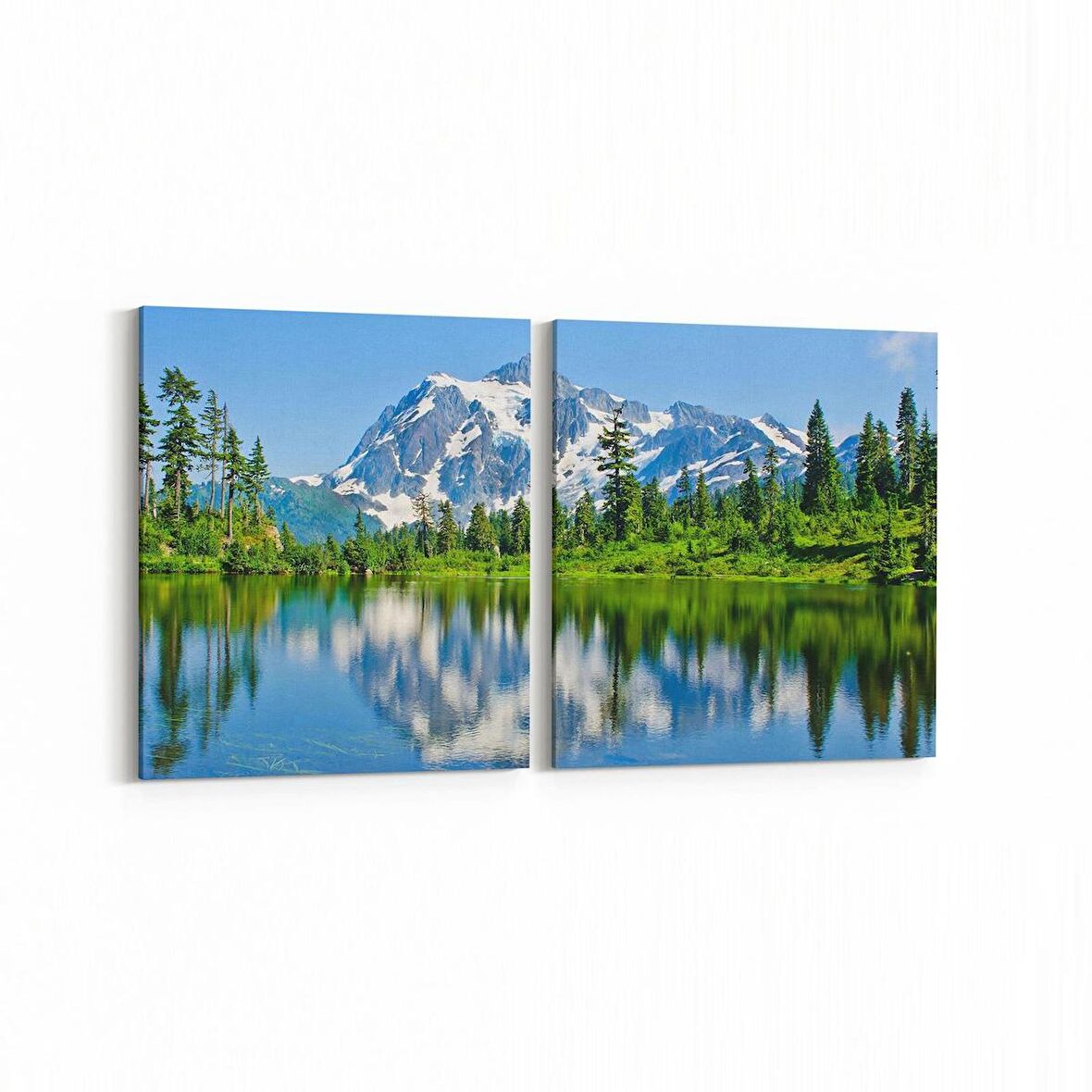 Olla 13319K2Y Doğa / Manzara Görseli Kare 2'li Yatay Kanvas Tablo (Ölçü: 65X30)