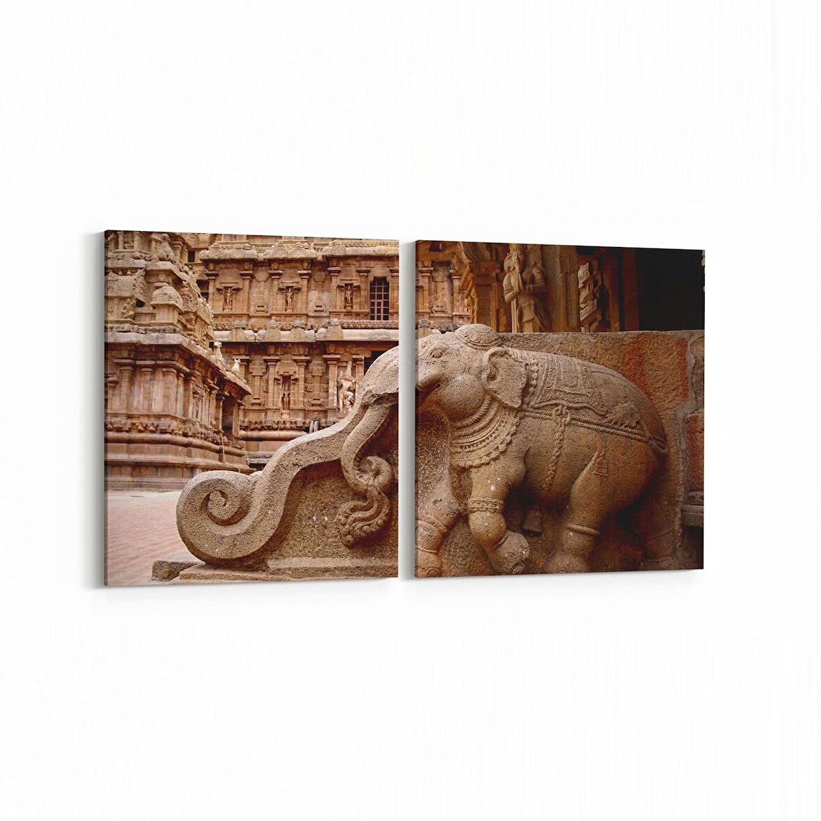 Olla 16292K2Y Heykel / Sanat Görseli Kare 2'li Yatay Kanvas Tablo (Ölçü: 65X30)