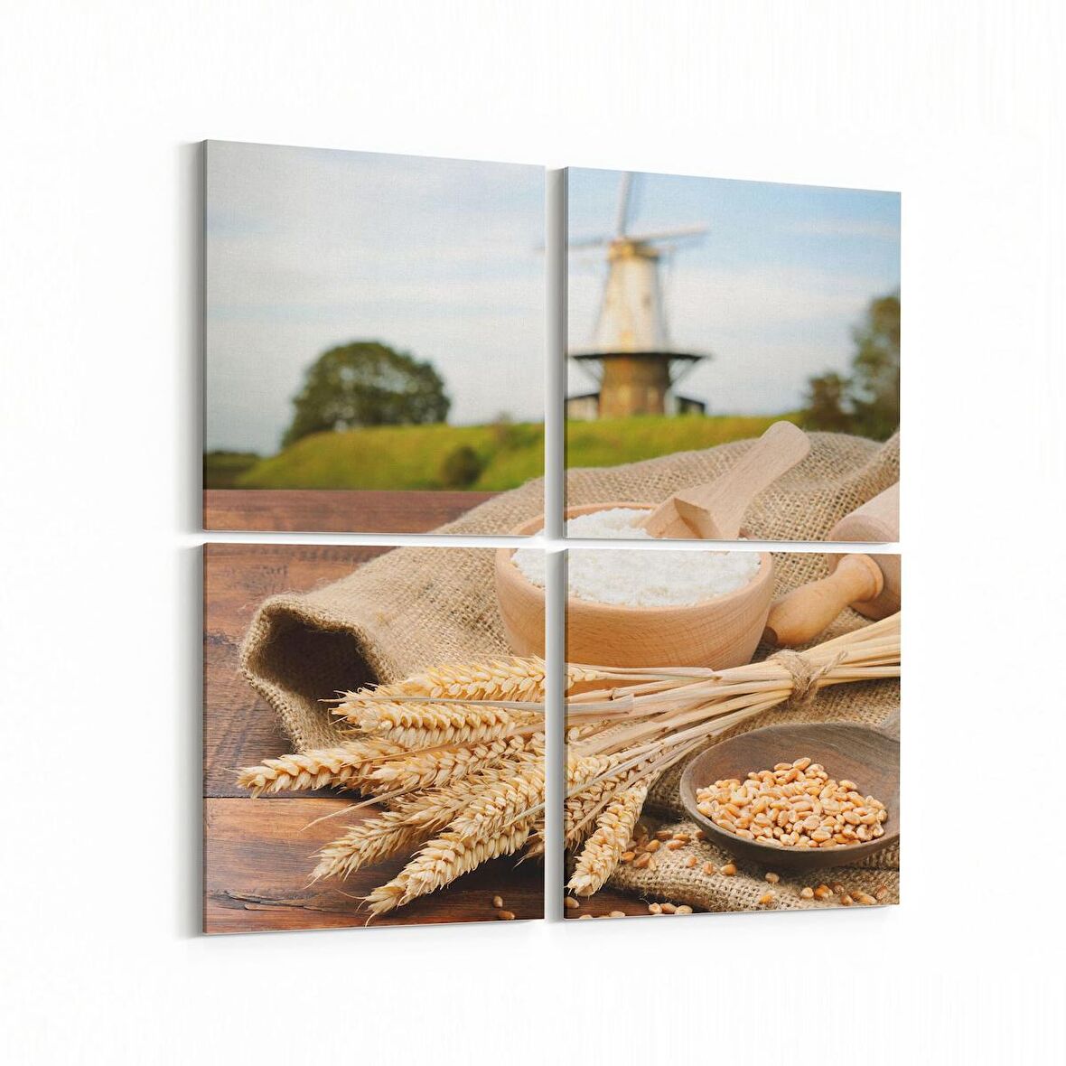 Olla 15011K4 Gıda Görseli Kare 4'lü Kanvas Tablo (Ölçü: 145X145)