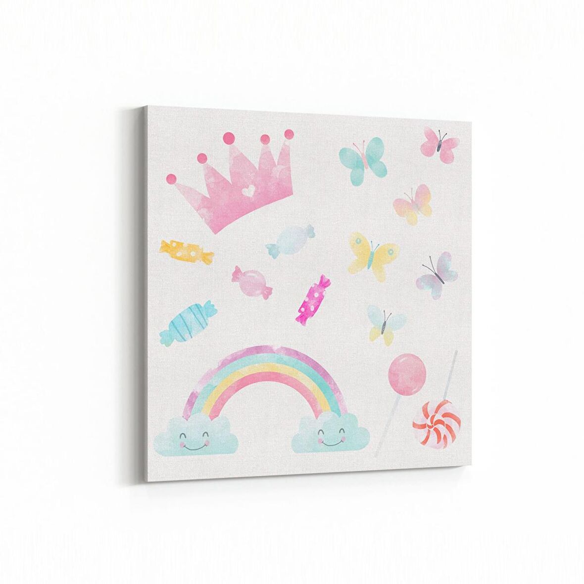 Olla 12721K Çocuk Odası Görseli Kare Kanvas Tablo (Ölçü: 30X30)