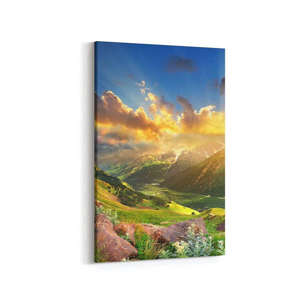 Olla 15957D Günbatımı Görseli Dikey Kanvas Tablo (Ölçü: 40X60)