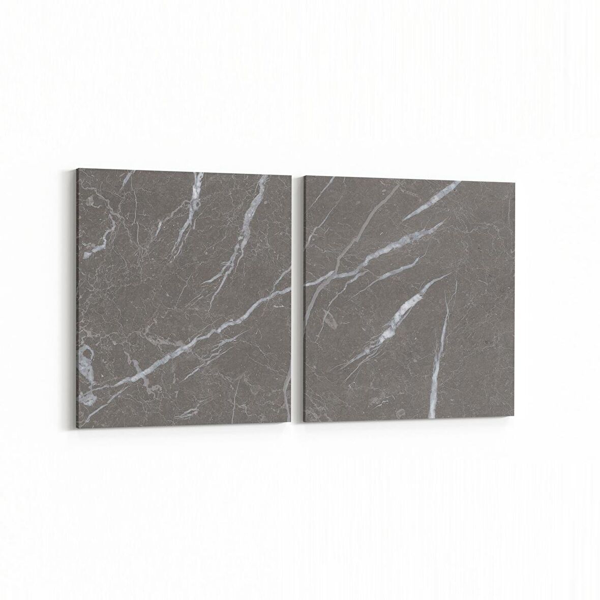 Olla 16734K2Y Mermer Desen Görsel Kare 2'li Yatay Kanvas Tablo (Ölçü: 145X70)