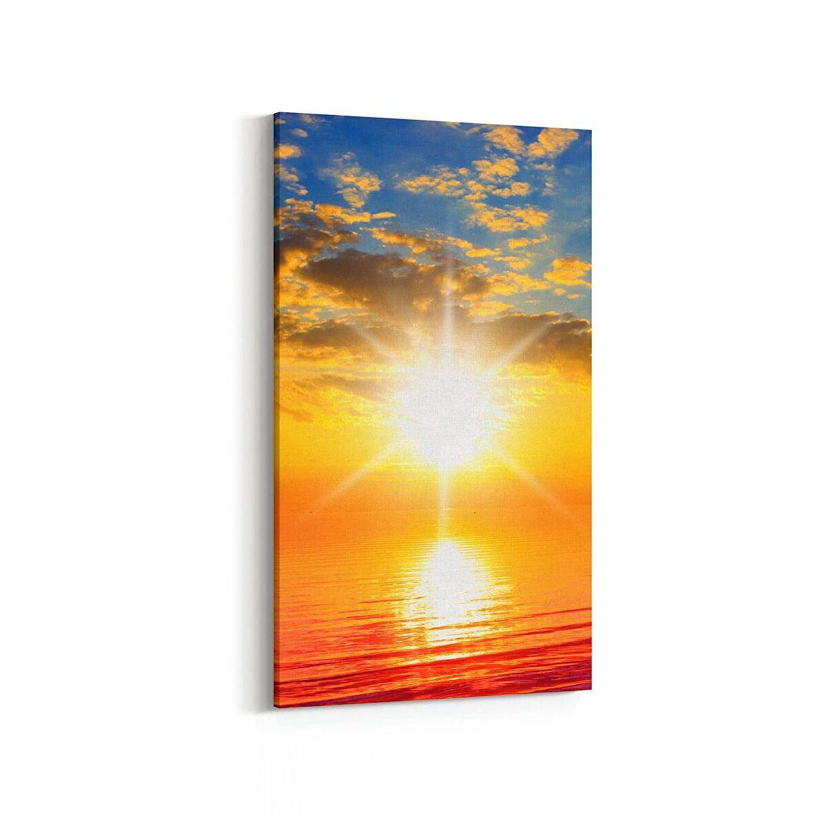 Olla 16138DD Günbatımı Görseli Dikey Dar Kanvas Tablo (Ölçü: 30X60)