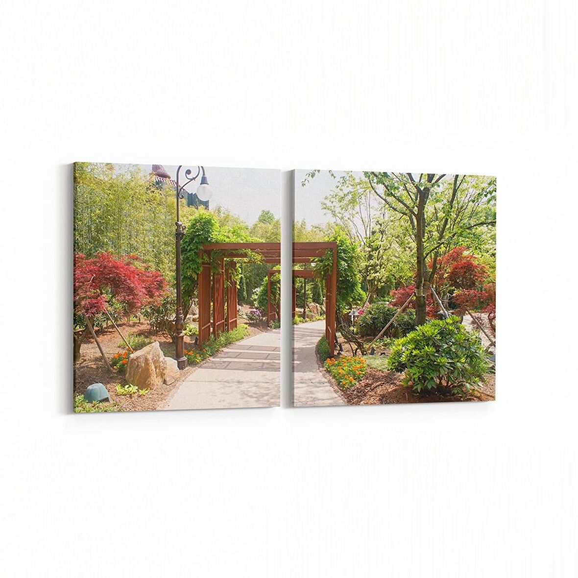 Olla 14338K2Y Doğa / Manzara Görseli Kare 2'li Yatay Kanvas Tablo (Ölçü: 85X40)