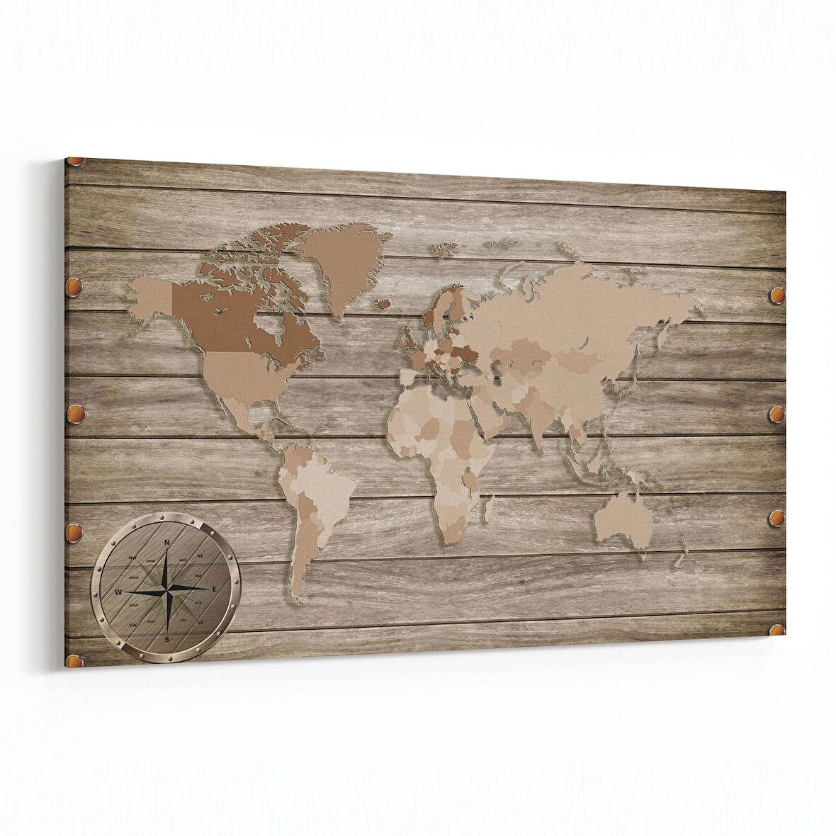 Olla 16150Y Harita Görseli Yatay Kanvas Tablo (Ölçü: 90X60)