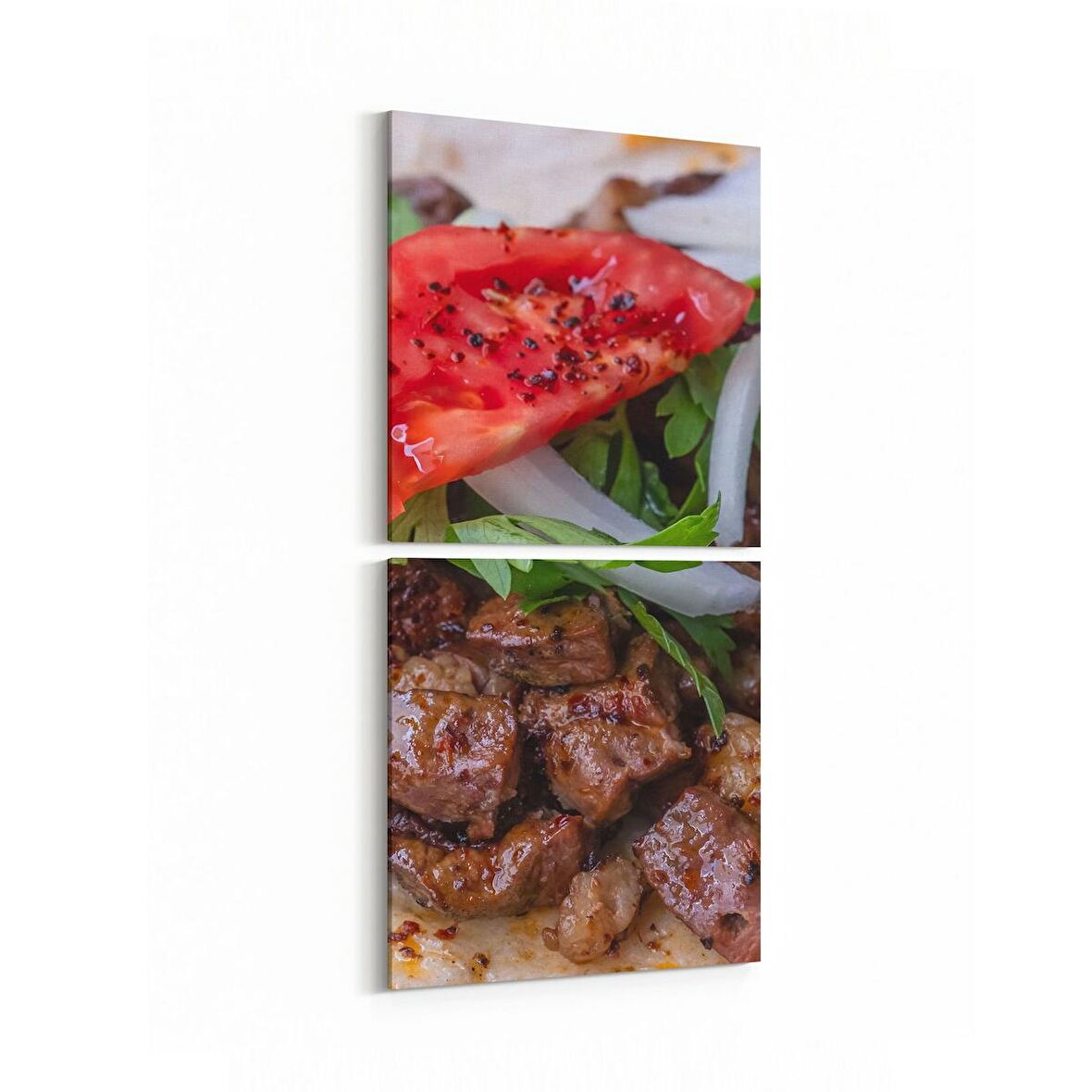 Olla 15032K2D Gıda Görseli 2'li Dikey Kanvas Tablo (Ölçü: 30X65)