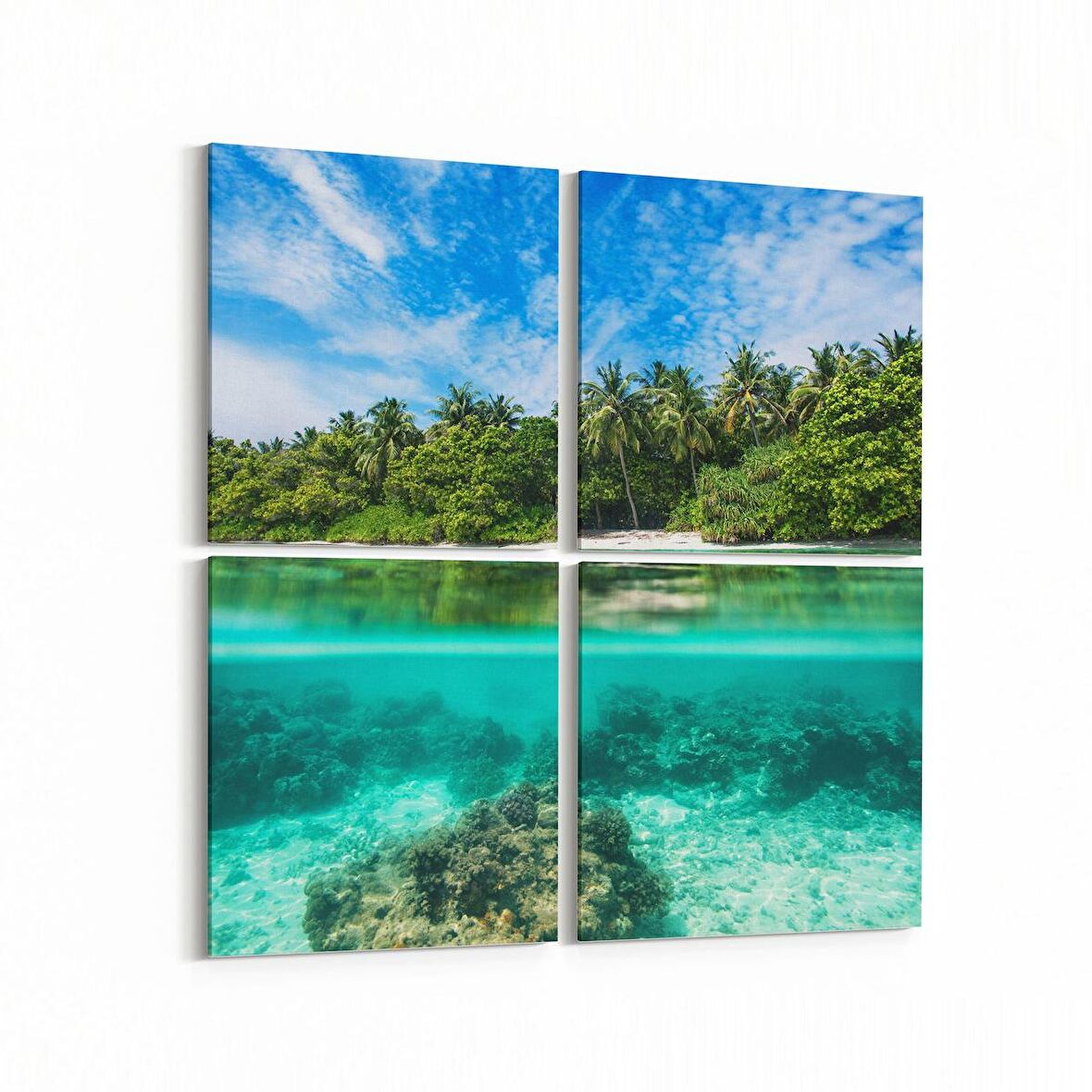 Olla 13932K4 Doğa / Manzara Görseli Kare 4'lü Kanvas Tablo (Ölçü: 125X125)