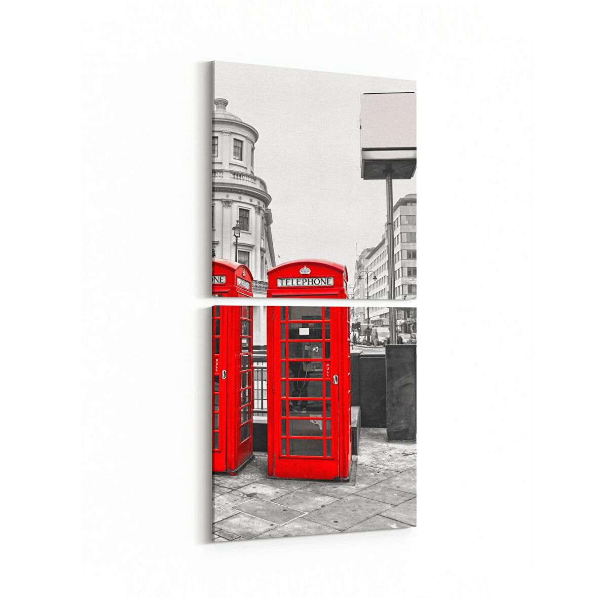 Olla 19009KD Yapı Görseli Kare 2'li Dikey Kanvas Tablo (Ölçü: 30X65)