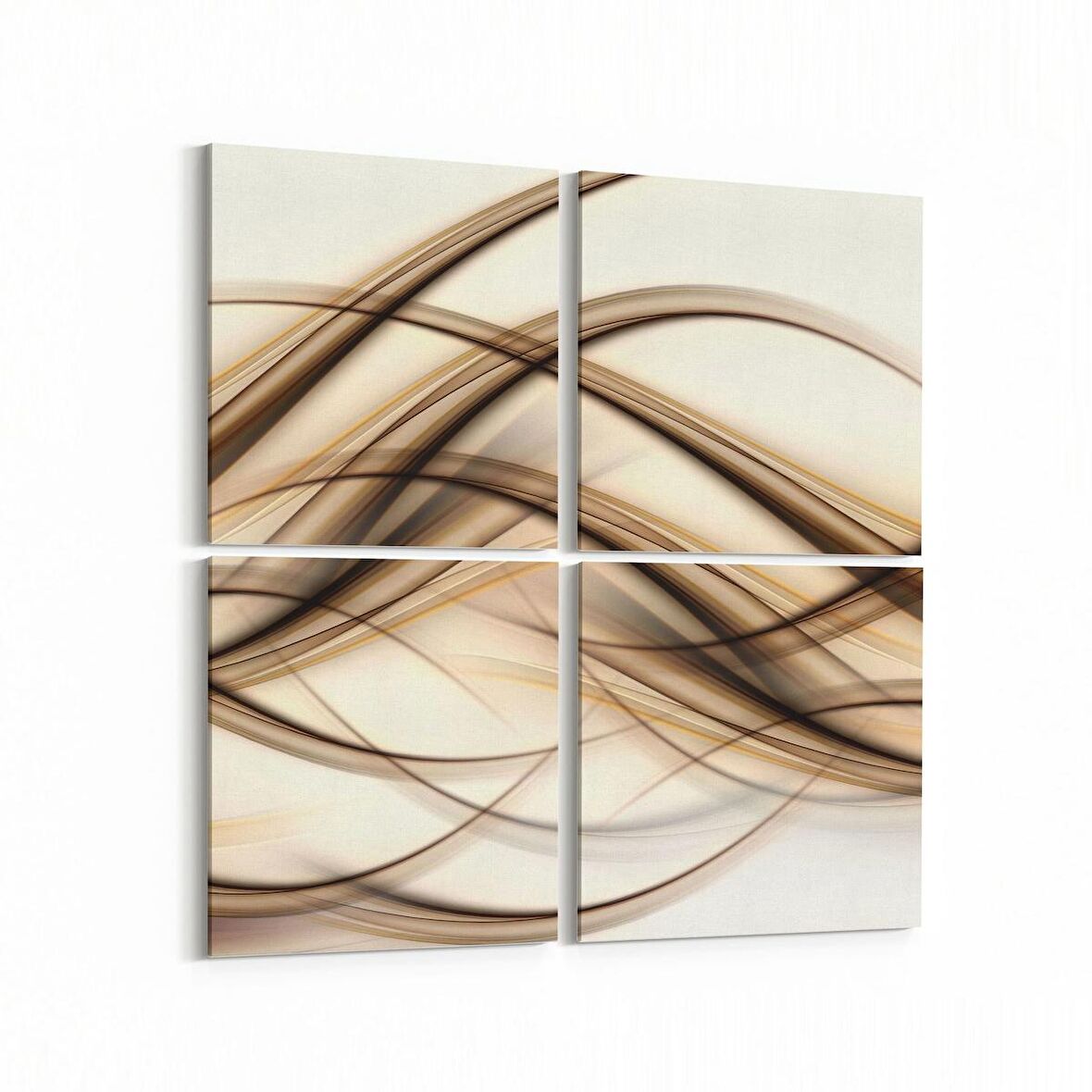 Olla 10182K4 Abstract Görsel Kare 4'lü Kanvas Tablo (Ölçü: 145X145)