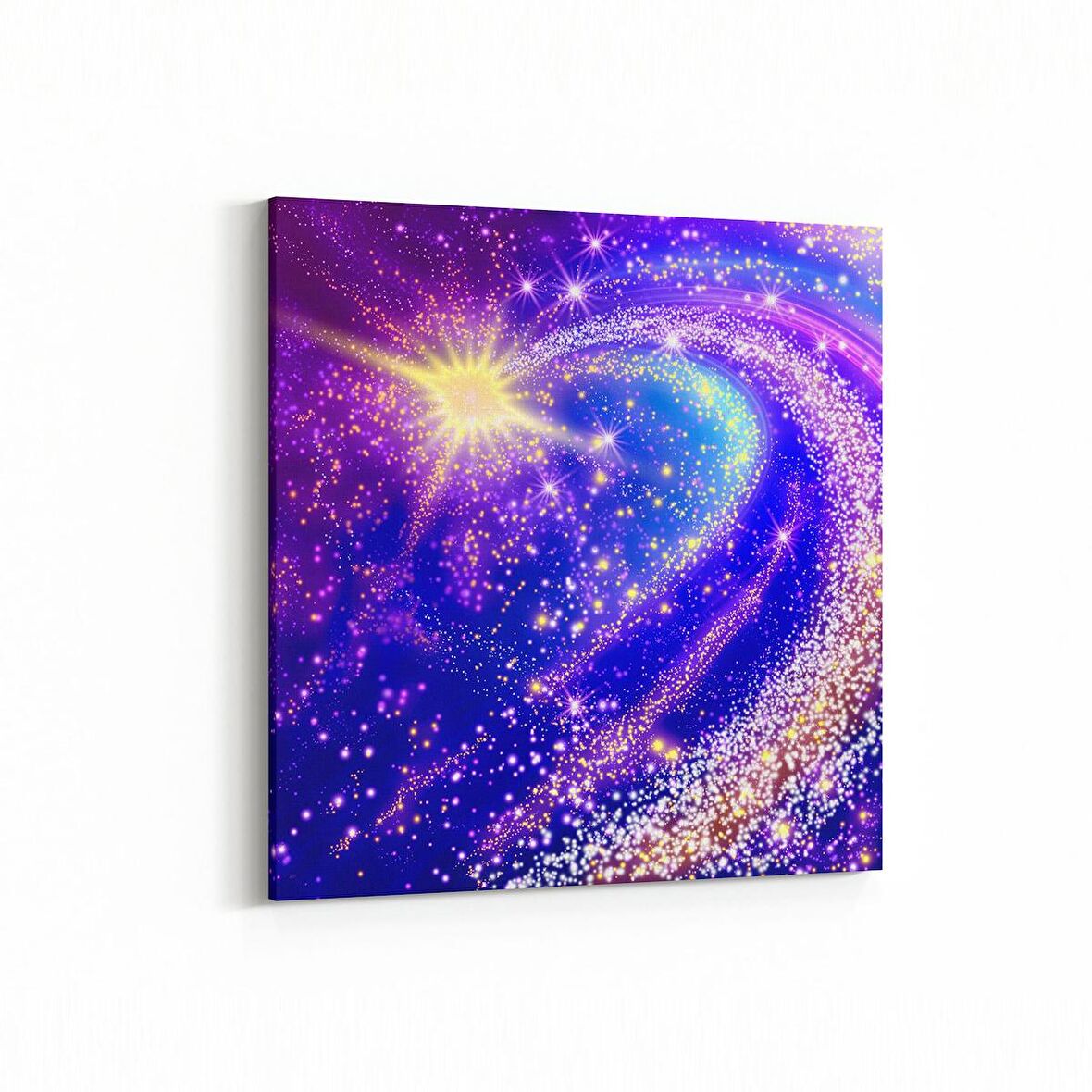 Olla 14731K Gece Gökyüzü Görseli Kare Kanvas Tablo (Ölçü: 30X30)