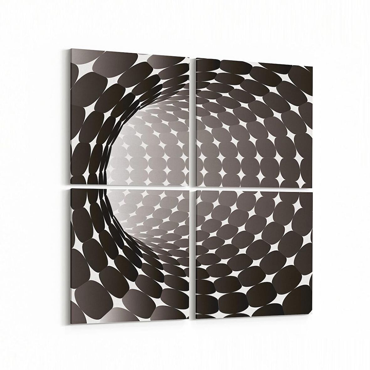 Olla 10263K4 Abstract Girdap Görsel Kare 4'lü Kanvas Tablo (Ölçü: 105X105)