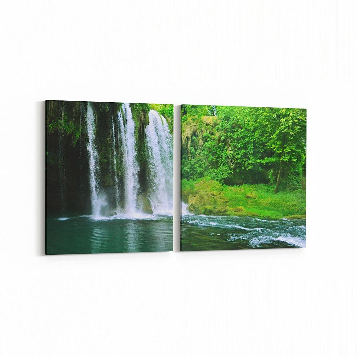 Olla 13179K2Y Doğa / Manzara Görseli Kare 2'li Yatay Kanvas Tablo (Ölçü: 125X60)