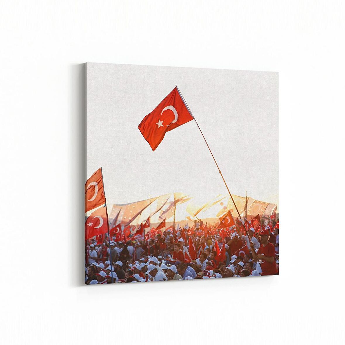 Olla 17568K Türk Bayrağı Görseli Kare Kanvas Tablo (Ölçü: 30X30)