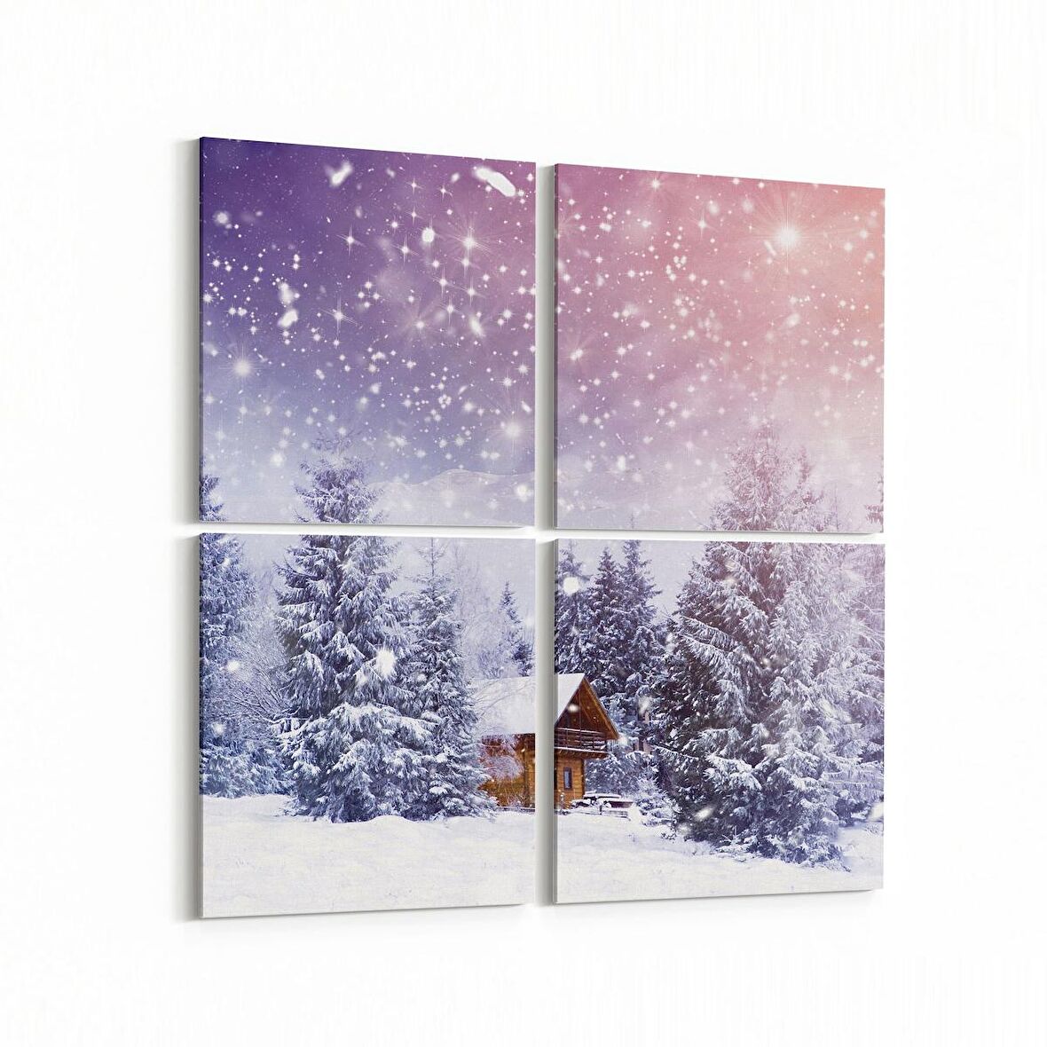 Olla 14496K4 Doğa / Manzara Görseli Kare 4'lü Kanvas Tablo (Ölçü: 65X65)