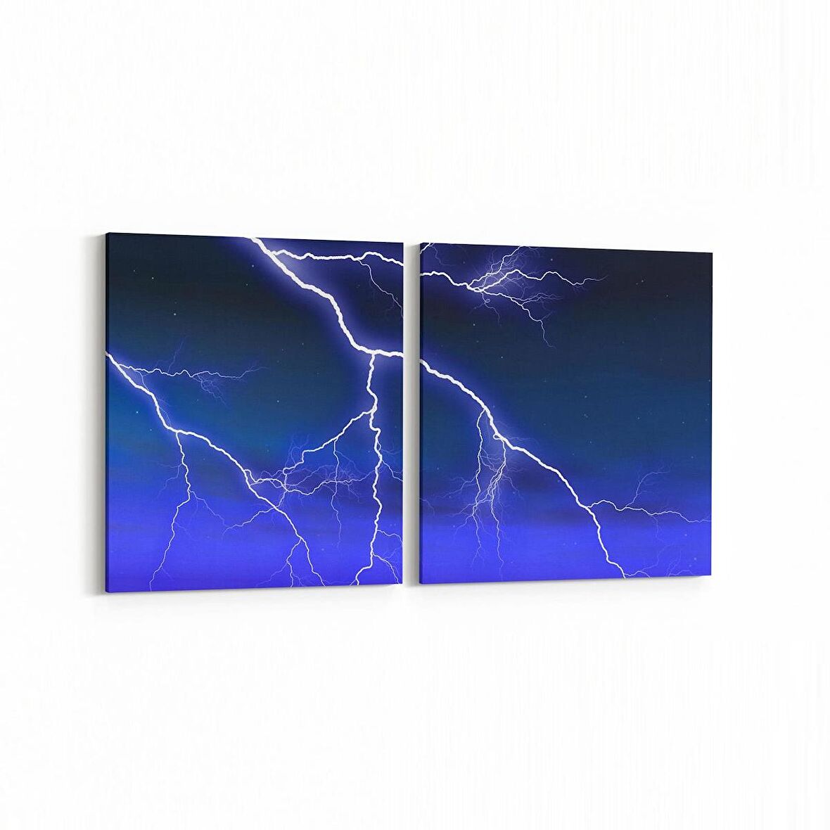 Olla 14772K2Y Gece Gökyüzü Görseli Kare 2'li Yatay Kanvas Tablo (Ölçü: 145X70)