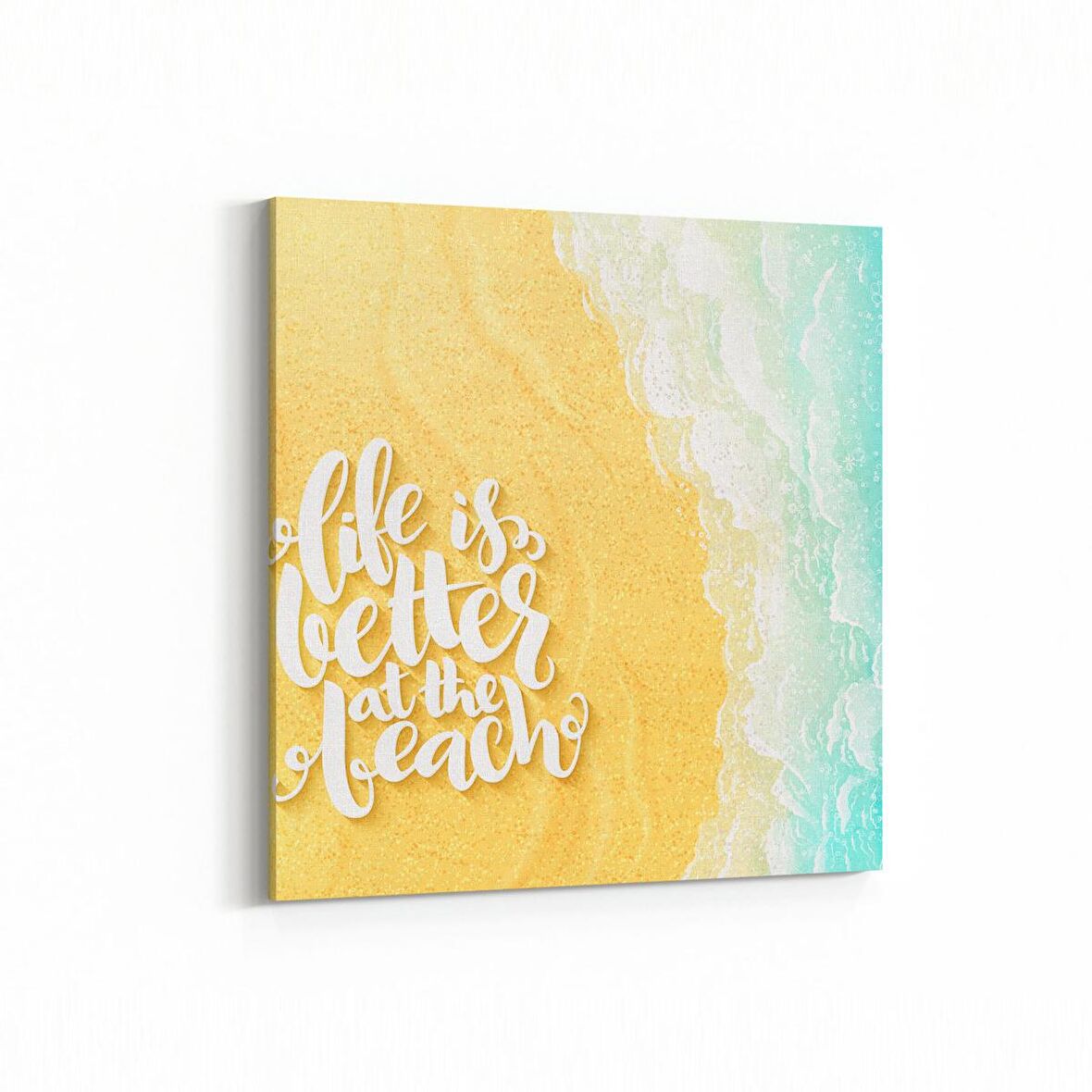 Olla 16568K Kumsal / Sahil Görseli Kare Kanvas Tablo (Ölçü: 25X25)